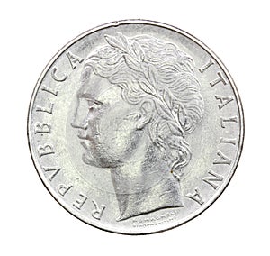 100 Lire Coin of Italy of 1975 photo