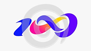 100 logotype design infinity twist numbers concept icon vector background