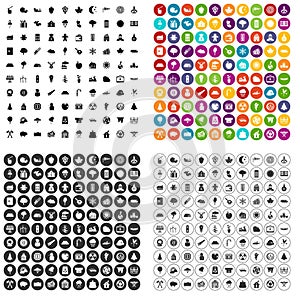 100 lumberjack icons set vector variant