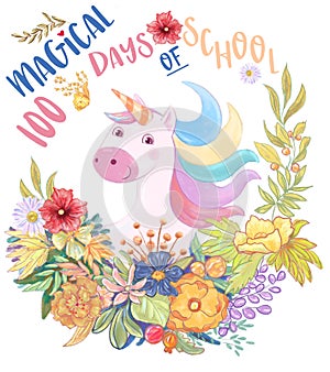 100 magical days of school Unicorn