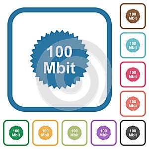 100 mbit guarantee sticker simple icons