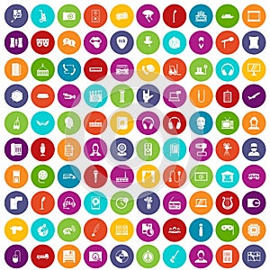 100 microphone icons set color