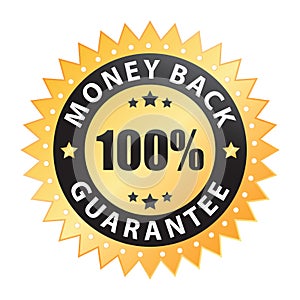 100% money back guarantee label (vector)