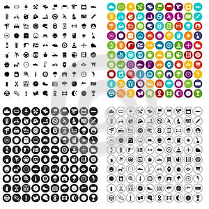 100 motorsport icons set vector variant