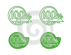 100 natural and 100 organic stamp for marking