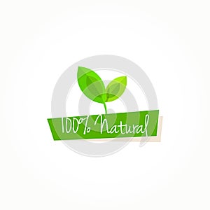 100% Natural Eco Bio Label