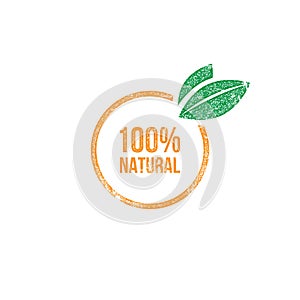 100% natural fruit stamp
