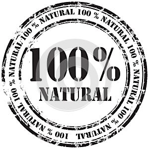 %100 natural grunge rubber stamp background