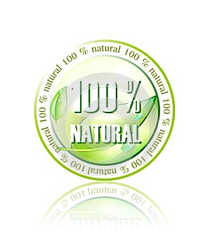 100% natural icon made in illustrator cs4 photo