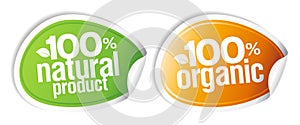 100% natural product stickers.