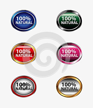 100% natural stickers tag