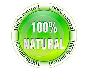 100% natural web glossy icon
