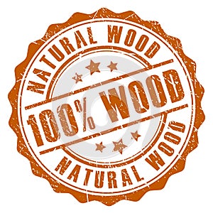 100 natural wood stamp