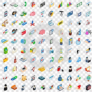 100 obligation icons set, isometric 3d style
