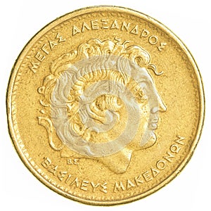 100 old Greek Drachmas coin