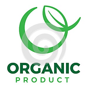 100% organic product vector icon logo