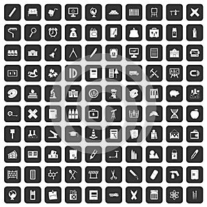 100 pensil icons set black