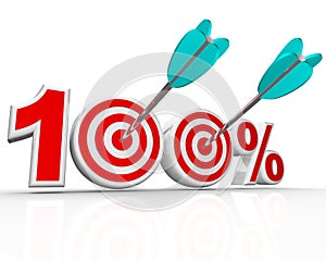 100 Percent Arrows in Targets Perfect Score photo