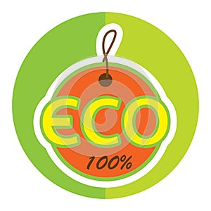 100 percent eco-label. Vector illustration decorative design