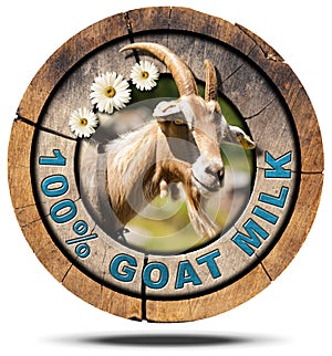 100 Percent Goat Milk- Wooden Icon