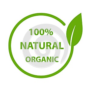 100 percent natural icon vector for graphic design, logo, website, social media, mobile app, UI illustration