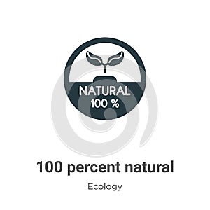 100 percent natural vector icon on white background. Flat vector 100 percent natural icon symbol sign from modern ecology