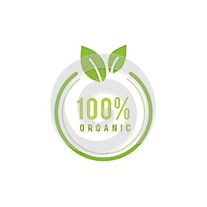 100 percent organic emblem illustration