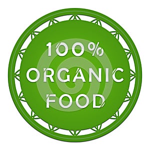 100 percent organic food label