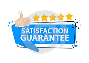 100 percent satisfaction guarantee label. Guarantee badge