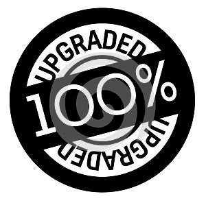 100 percent upgraded stamp on white
