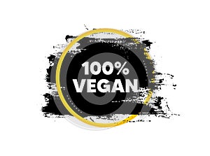 100 percent vegan. Organic bio food sign. Vector