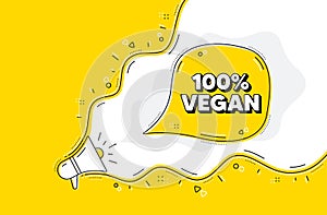 100 percent vegan. Organic bio food sign. Vector