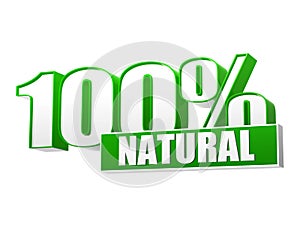 100 percentages natural in 3d letters and block