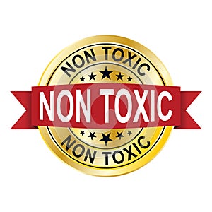 100 perzent Non Toxic. Chemical Free Icon illustration