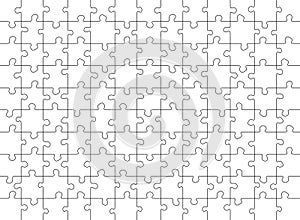 100 pieces jigsaw puzzle grid vector
