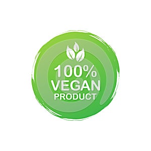 100 procent vegan product. Healthy food labels with lettering. Vegan food stickers. Organic food badge.