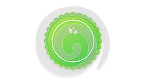 100 procent vegan product. Healthy food labels with lettering. Vegan food stickers. Organic food badge. Motion graphics.