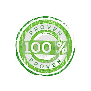 100% proven vector rubber stamp