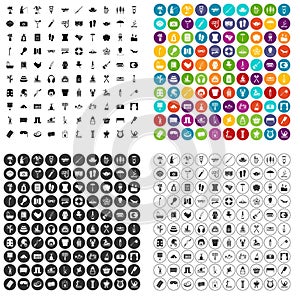 100 recreation icons set vector variant