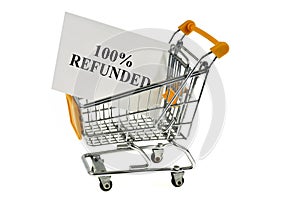 100 % refunded concept in a caddie