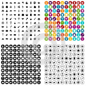 100 restaurant icons set vector variant
