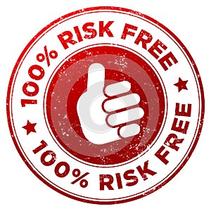 100 risk free  grunge stamp