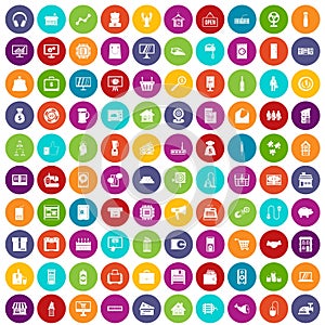 100 sales icons set color