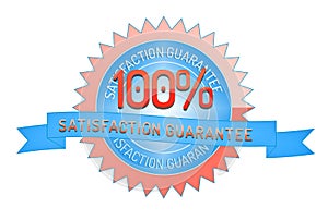 100% satisfaction guarantee ribbon and badge