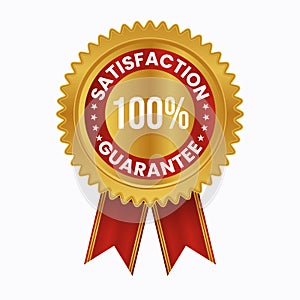 100 Satisfaction Guaranteed Label. 3D rendering vector