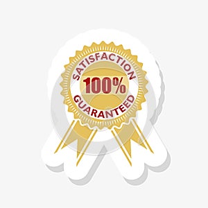 100% satisfaction guaranteed label isolated on a white background