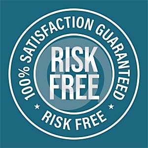 100% satisfaction guaranteed, risk free vector icon,