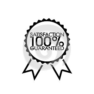 100% Satisfaction Guaranteed Sign isolated on white background