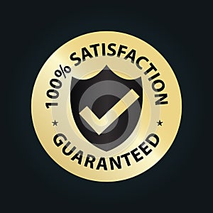 100% satisfaction guaranteed vector icon