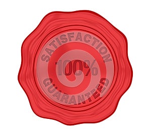 100% Satisfaction Guaranteed Wax Seal Isolated